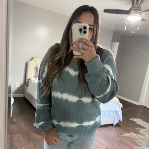 Blue and White Tie-Dye Sweater